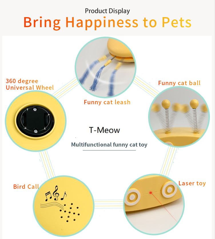 dropship Electric Cat Interactive Toys Funny Pet Teasing Robot Laser Toys Automatic Steering Walking Sticks
