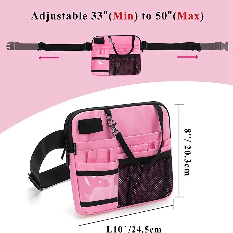 dropship 1pc Waist Bag With Medical Equipment Pocket Nurse Waist Bag Tool Belt; OPP Bag Packaging; Pink