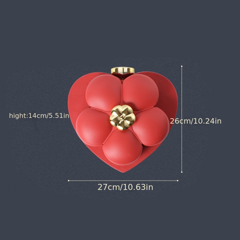 dropship 1pc Heart-shaped Dried Fruit Plate Nut Storage Box Home Living Room Coffee Table Snack Box Fruit Plate Chinese New Year Rotating Candy Box