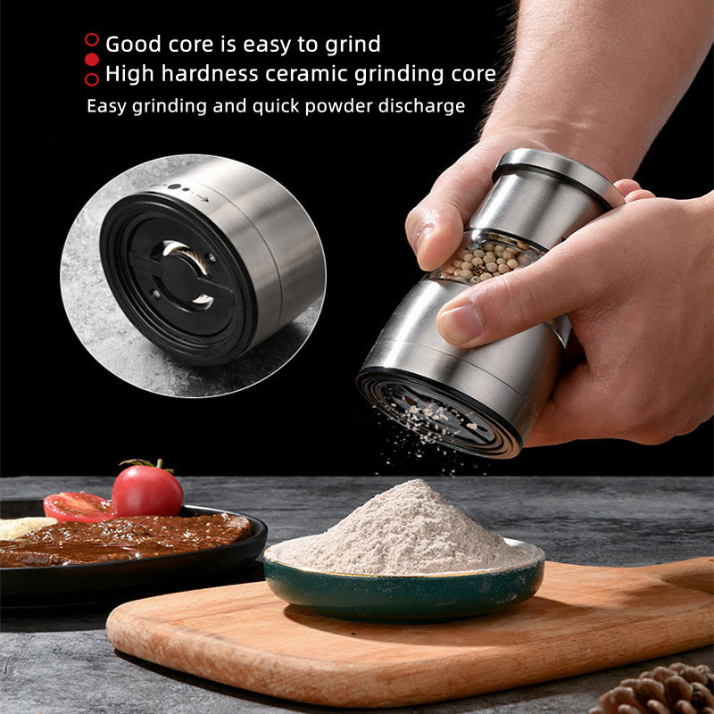 dropship Multi Functional Manual Pepper Mill Convenient Stainless Steel Grinding Bottle Black Pepper Adjustable Grinder Condiment Tool