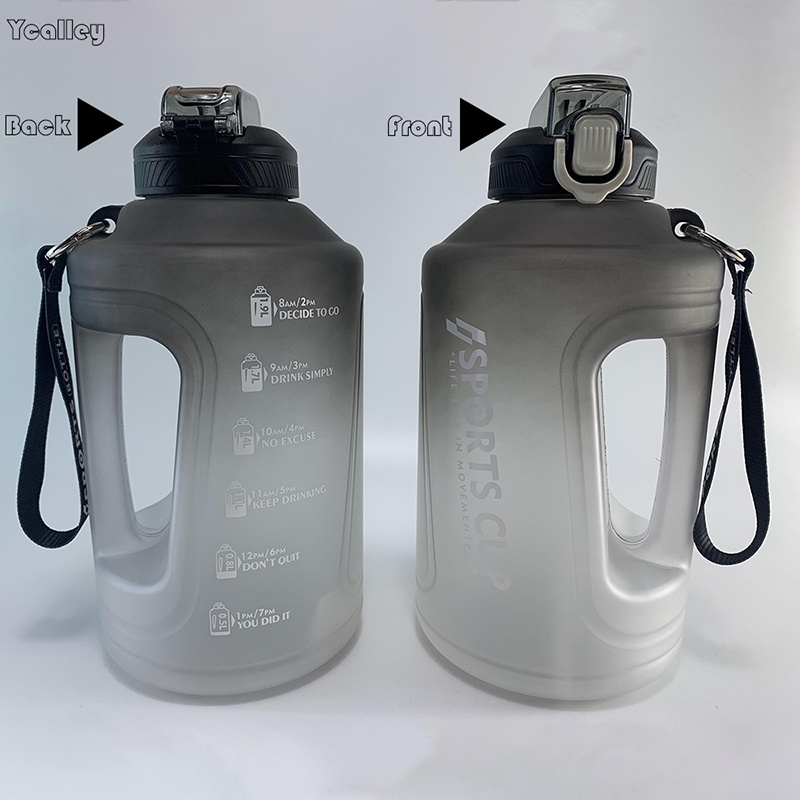dropship YCALLEY Sport Water Bottle Reminder Silicone Sith Straw Waterbottle Items Fitness Big Bottles 1500ML / 2300ML / 3800ML Sport