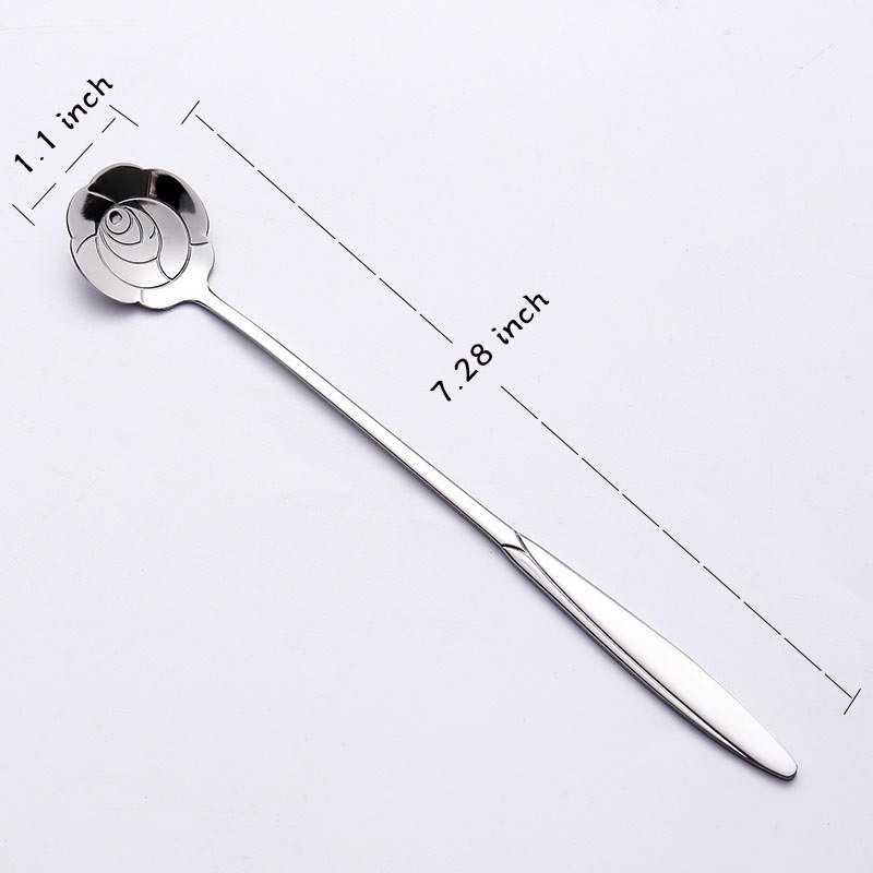 dropship 4pcs/set Coffee Scoop; Ice Cream Dessert Scoop; Stainless Steel Long Handle Mug Stirring Spoon