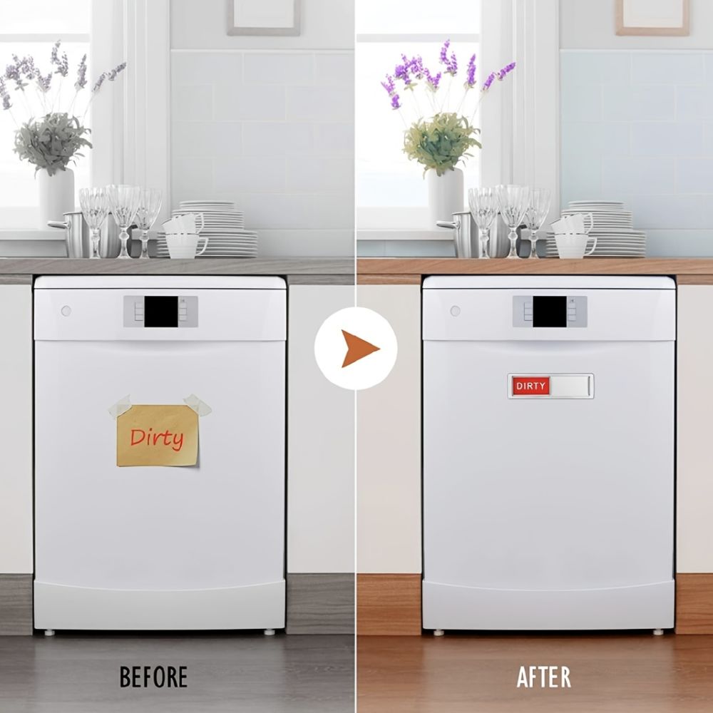 dropship 2 Pack Dishwasher Magnet Clean Dirty Sign Shutter Only Changes When You Push It Non-Scratching Strong Magnet Options Indicator