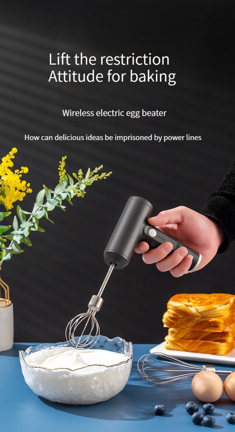 dropship Wireless Electric Food Mixer Portable 3 Speeds Egg Beater Baking Dough Cake Cream Mixer Kitchen Tools