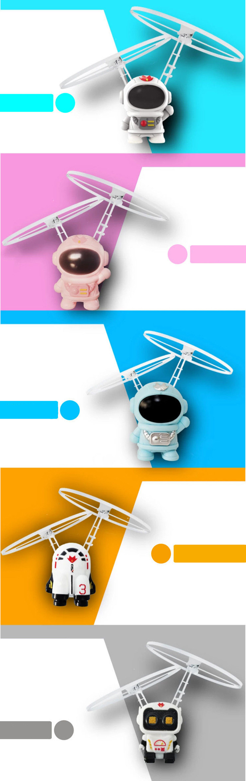 dropship Creative Mini Astronaut Drone Cartoon Spaceman Flying Robot Toys with USB Charging Hand Control Helicopter Kids Gift