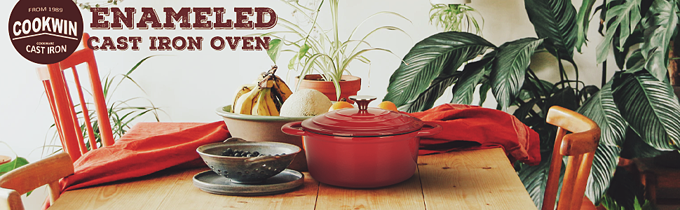 dropship COOKWIN Enameled Cast Iron Dutch Oven with Self Basting Lid; Enamel Coated Cookware Pot 5QT