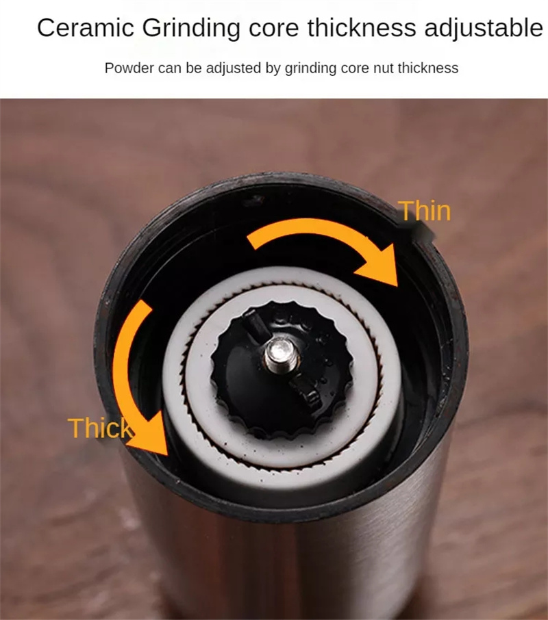 dropship Manual Coffee Grinder Stainless Steel Hand Adjustable Steel Core Burr For Kitchen Portable Coffee Mills Coffee Espresso Press