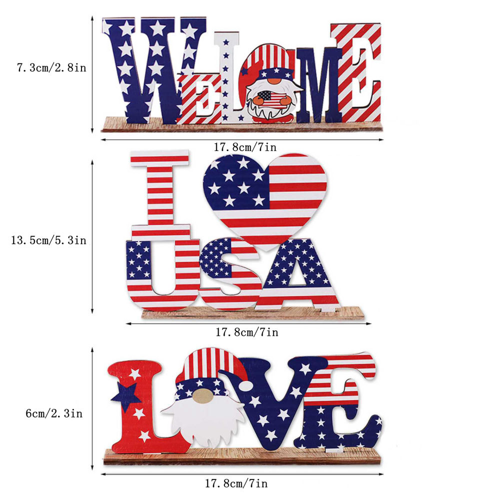 dropship 1pc 4th Of July Wooden Ornament; Independence Day I Love USA Wooden Alphabet Ornament; Holiday Decoration For Bedroom Living Room Tiered Tray Ornament; Holiday Accessories
