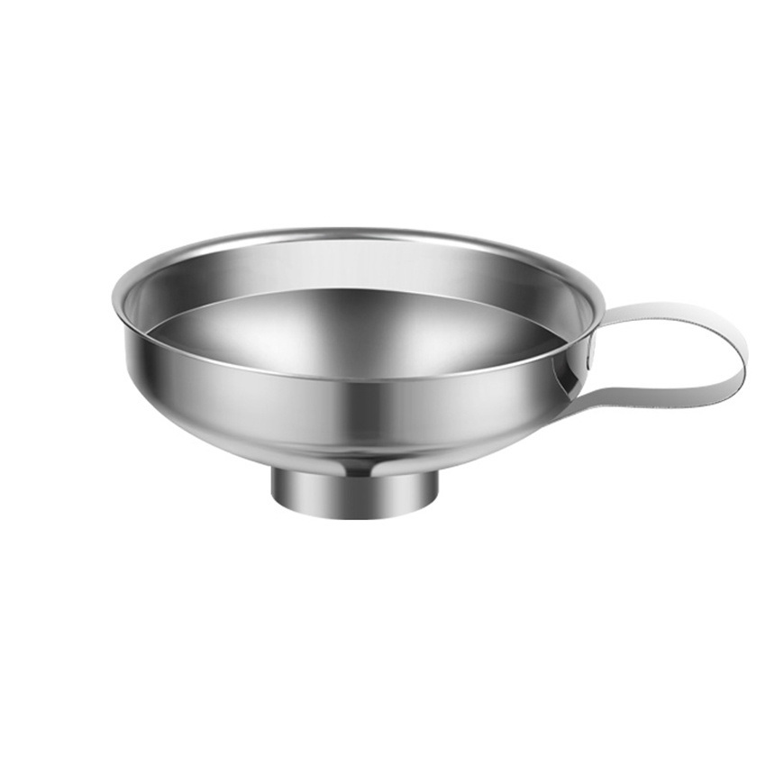 dropship 1pc; Thickened Stainless Steel Wide Mouth Funnel; Household Large Diameter Jam Funnel