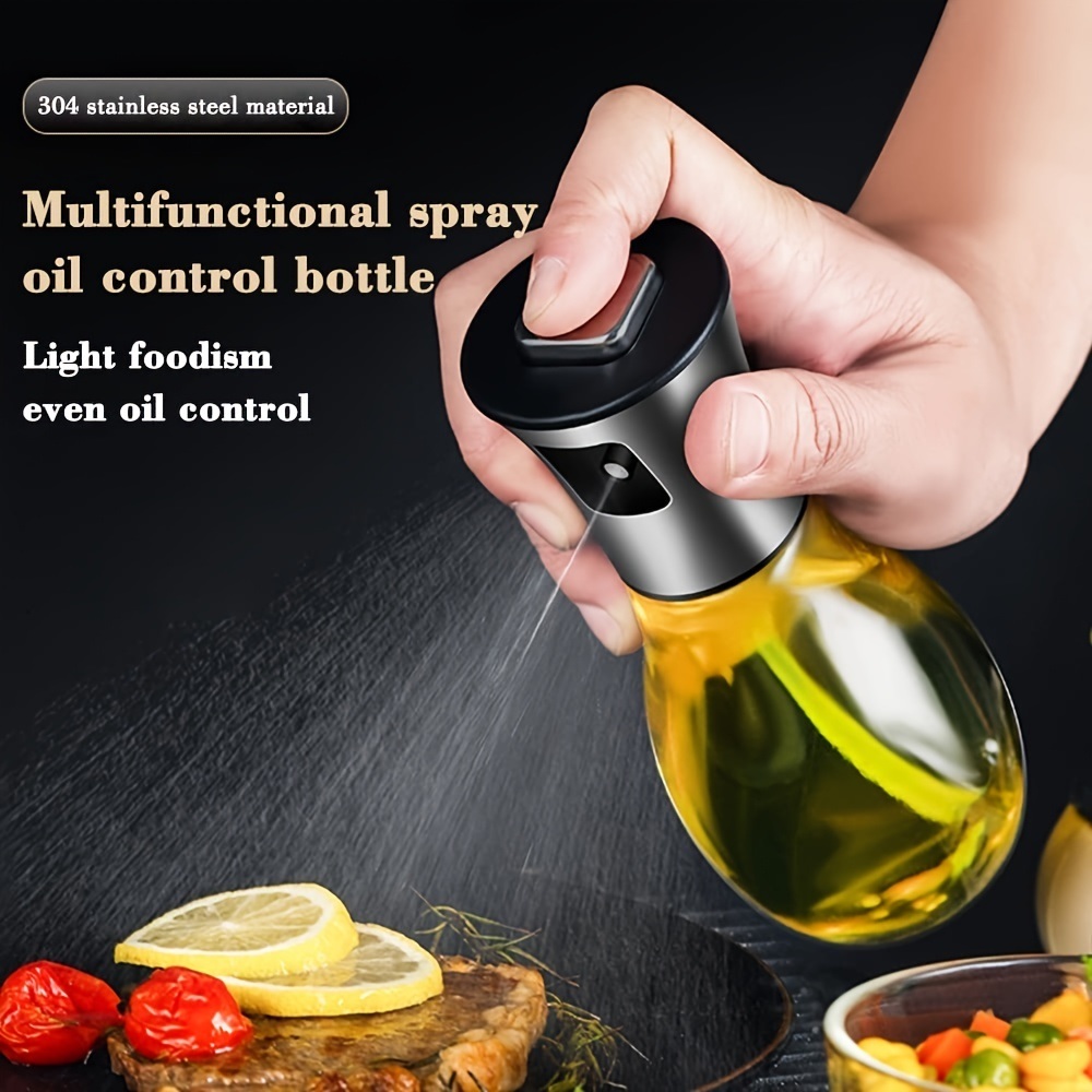 dropship Olive Oil Dispenser Bottle Oil Sprayer Dispenser Vinegar Sprayer Dressing Spray Portable; Grilling Olive Oil Glass Bottle 200ml; For Kitchen; Cooking; Salad; Bread Baking