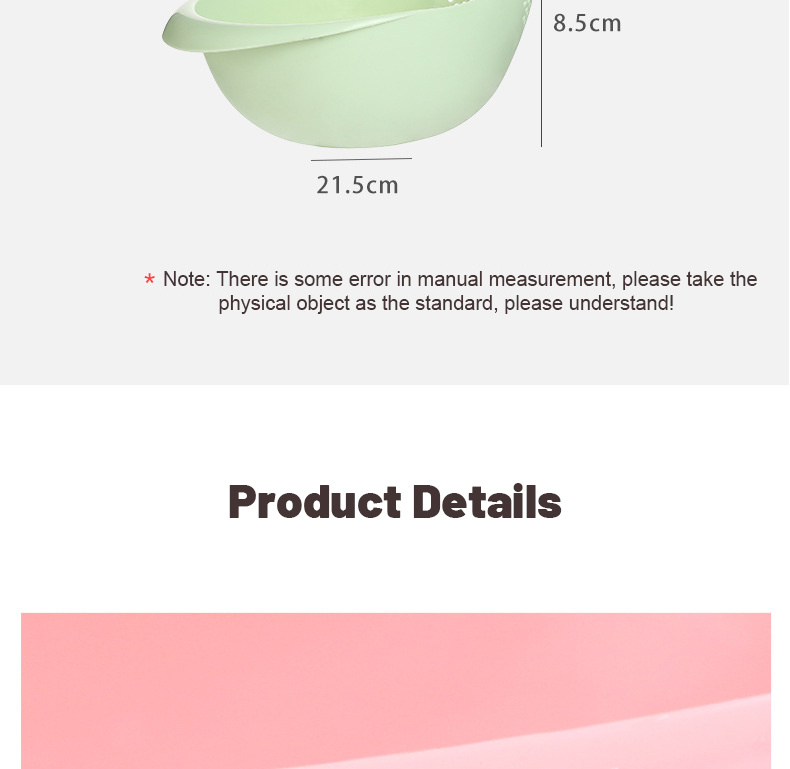 dropship Green Thickened Kitchen Rice Washing Machine Rice Washing Sieve Rice Washing Basin Plastic Draining Vegetable Washing Basket