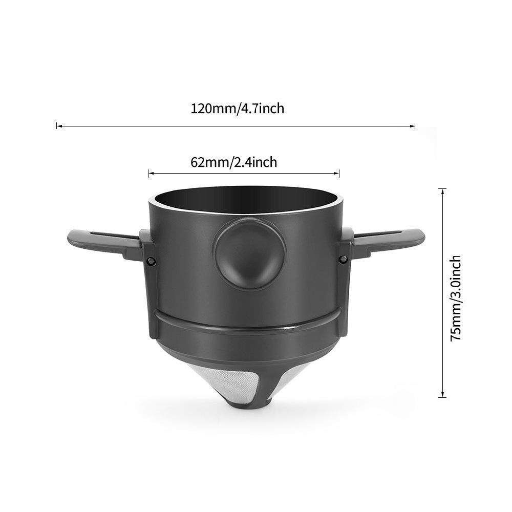 dropship 1 Pc Portable Foldable Coffee Filter Stainless Steel Easy Clean Reusable Coffee Funnel Paperless Pour Over Holder Coffee Dripper