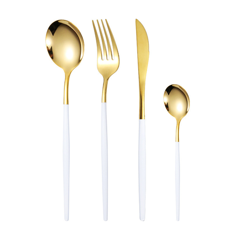 dropship 24pcs/Set Stainless Steel Cutlery; Portuguese Cutlery Spoon; Western Cutlery Set