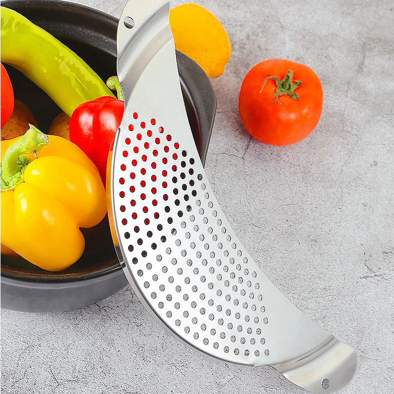 dropship 1pc Strainer Drain Leakproof Washing Rice Baffle Sieve Vegetable Fruit
