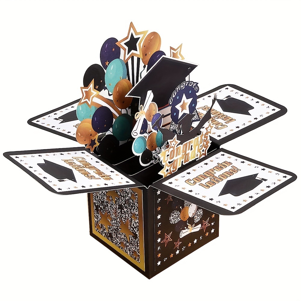 dropship 1pcs; 3D Graduation Pop Up Card; Class Of 2023 Congrats Grad Card; Congratulation Greeting Card With Envelope; Graduation Party Supplies; Party Supplies; Holiday Favors