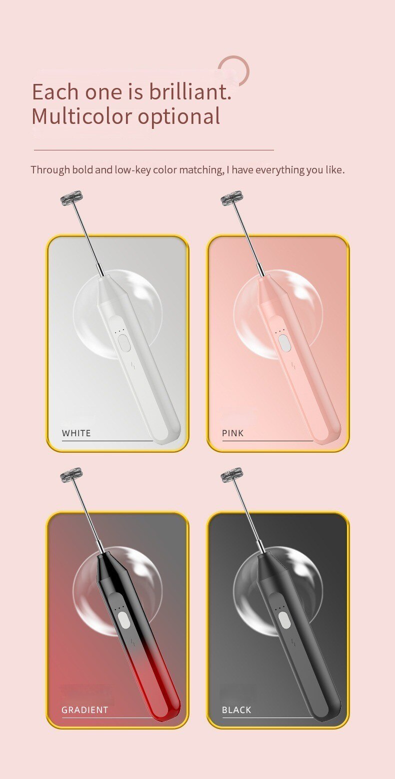 dropship Electric Milk Frother Handheld Egg Beater Coffee Milk Drink Egg Mixer Foamer Foamer Household Kitchen Cooking Tool