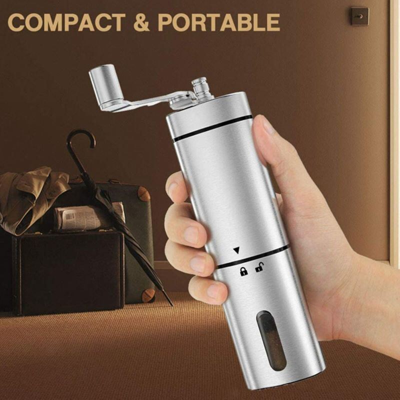 dropship Portable Home Manual Coffee Grinder Stainless Steel with Ceramic Burr Bean Mill
