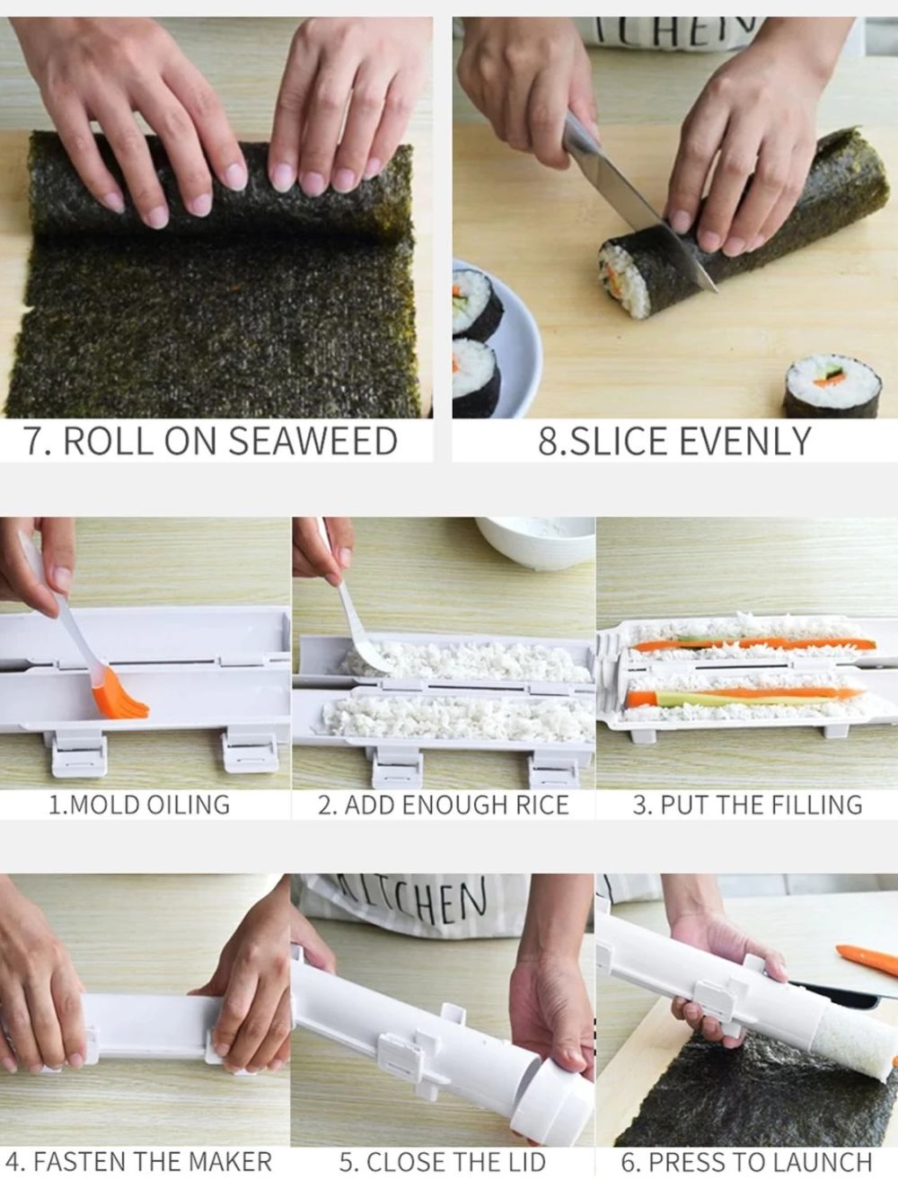dropship 1pc Sushi Maker Sushi Mold Tool Sushi Driver Sushi Tool Sushi Model Baking Supplies