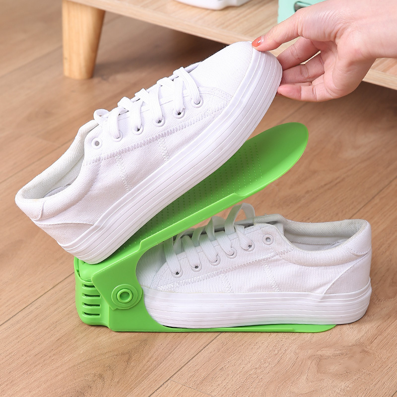 dropship 10pcs Plastic Adjustable Shoe Rack; Cabinet Shoe Storage Rack; Shoe Holder