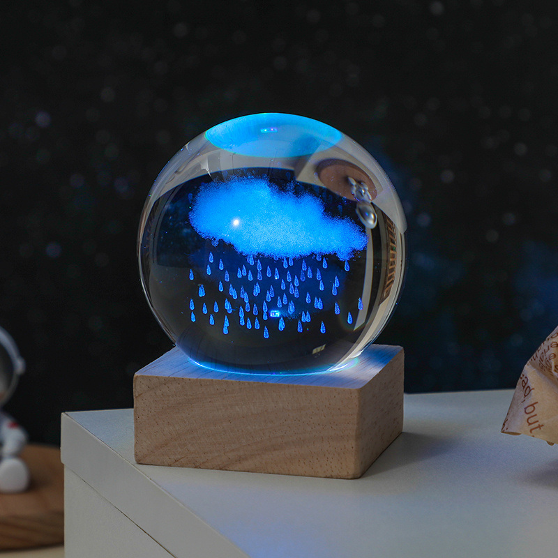 dropship Cosmos Series Crystal Ball Night Lights; Milky Way; Moon; Desktop Bedroom Small Ornaments; Creative Valentine's Day Gifts Birthday Gifts