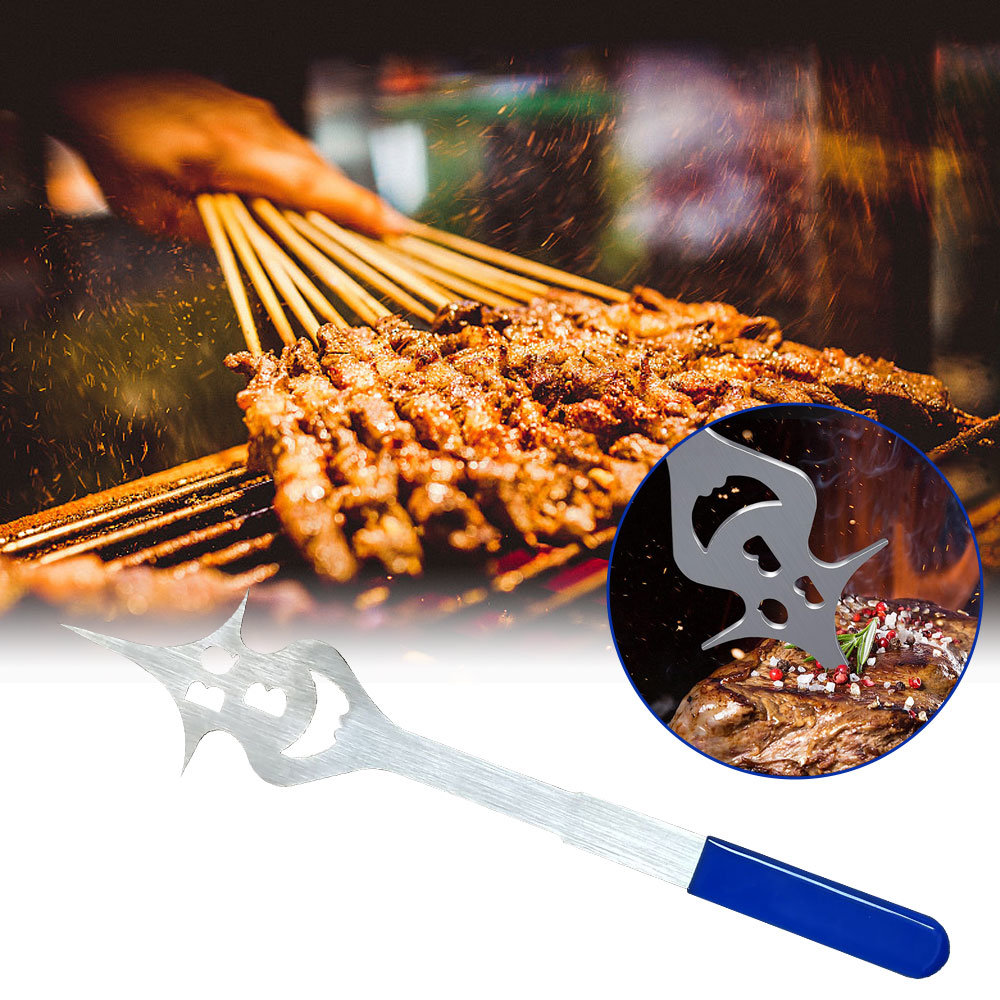 dropship Multifunctional 6-In-1 Barbecue Meat Fork Stainless Steel Barbecue Rack Bbq Tableware Meat Fork Outdoor Camping As Food Flipper