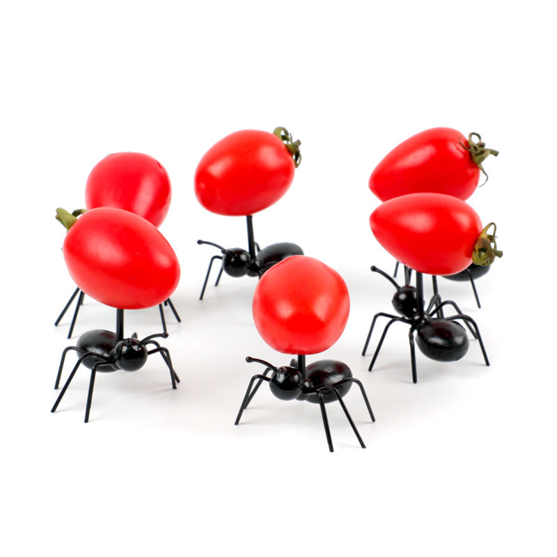 dropship 6pcs Plastic Ant Food Picks; Animal Fruit Toothpicks; Dessert Forks; Bento Home Decoration Accessories; Party Supplies