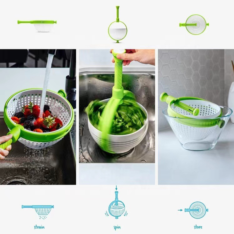 dropship 1pc Vegetable Drain Basket; Kitchen Vegetable Washing Basin; Salad Spinner; Fruit Washing Vegetable Basket; Kitchen Salad Washing Basin