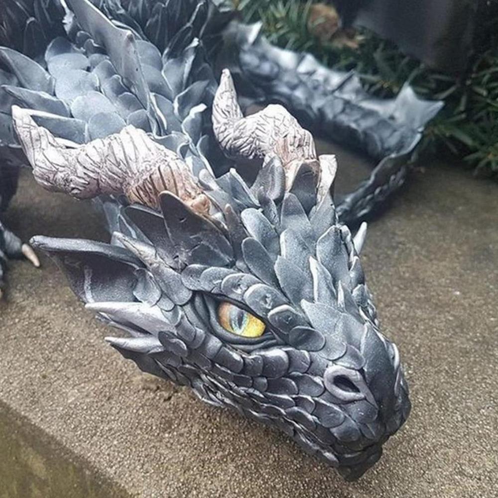 dropship Outdoor Garden Big Squatting Dragon Sculpture Dragon Guardian Statue Garden Dragon Sculpture Statue Decoration Gothic Dragon