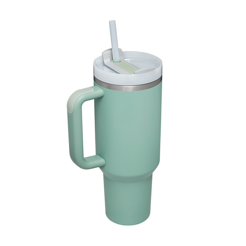 dropship 1200ml Stainless Steel Mug Coffee Cup Thermal Travel Car Auto Mugs Thermos 40 Oz Tumbler with Handle Straw Cup Drinkware New In