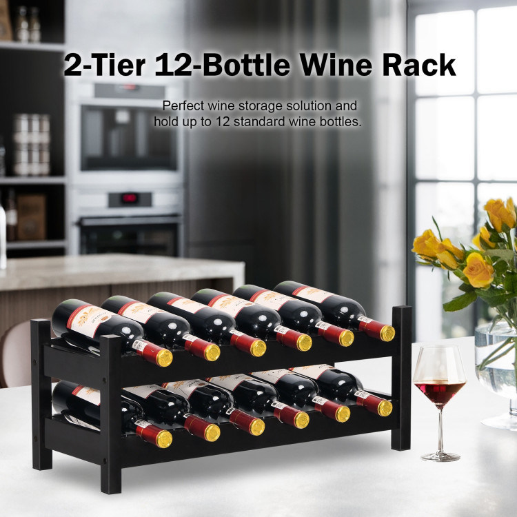 dropship Kitchen Natural Bamboo Products Wine Rack Display Storage Holder Shelf