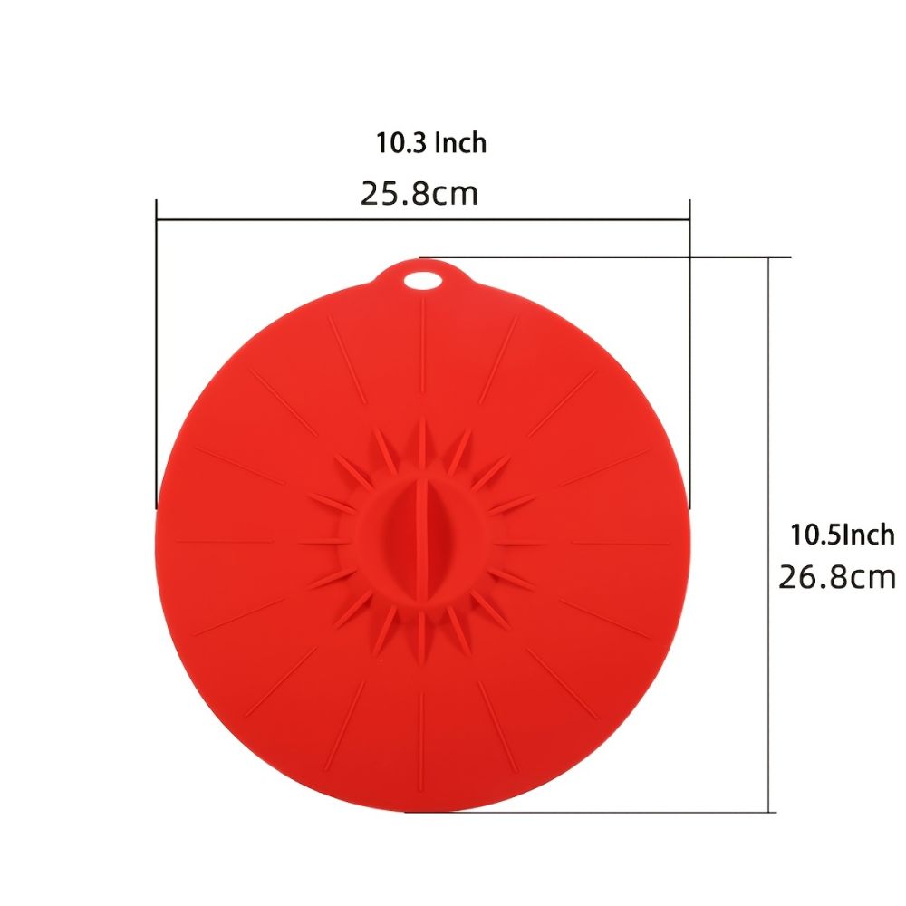 dropship 1pc 10.3in/25.8cm Large Silicone Fresh Keeping Lid; Heat Resistant Strong Sealing Microwave Cover; Kitchen Accessories