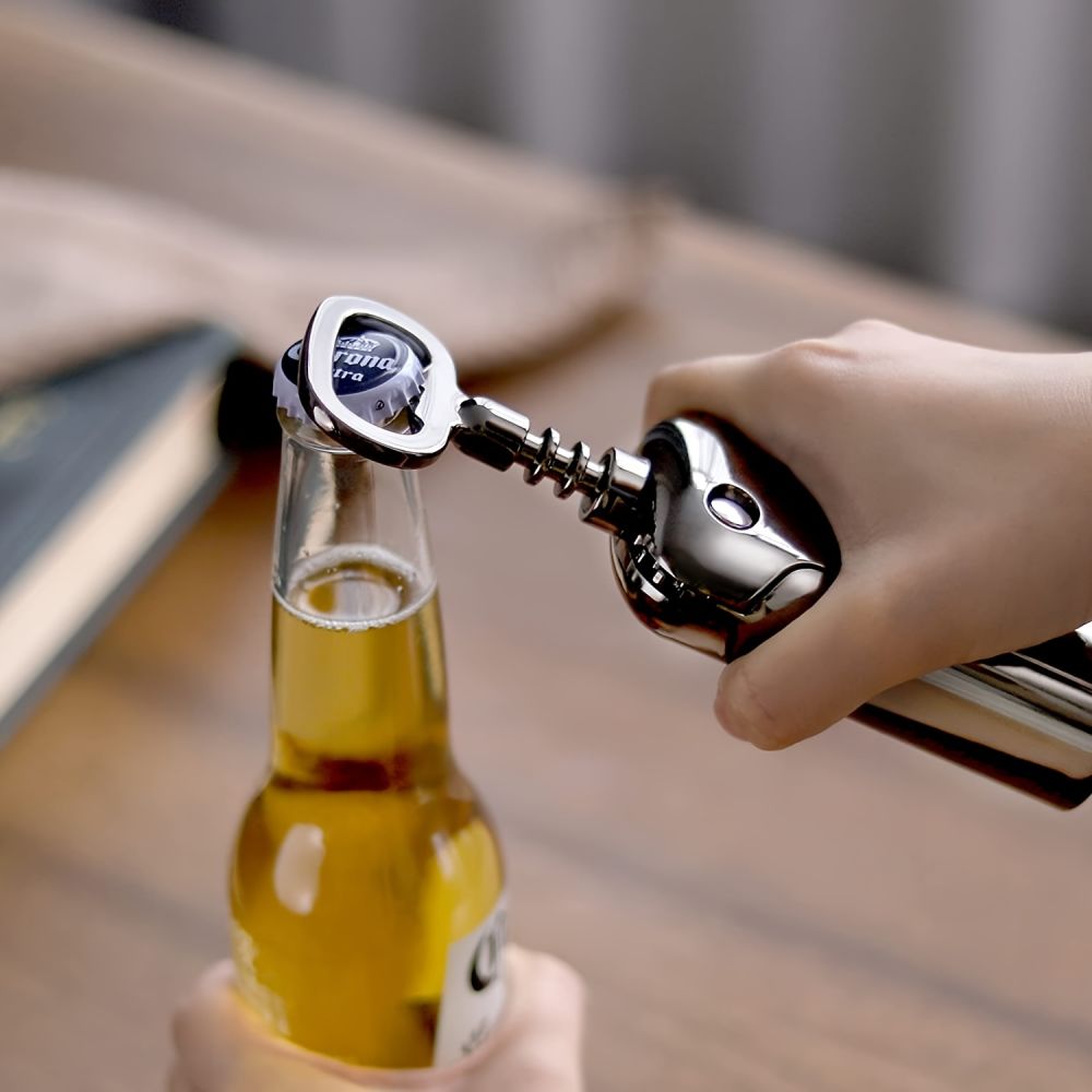 dropship 1pc Wing Corkscrew; ; Multifunctional Wine And Beer Corkscrew For Wine Openers With Cork And Beer Bottles; For Wine Lovers; Waiters And Bartenders In The Kitchen Castle Restaurant Bar