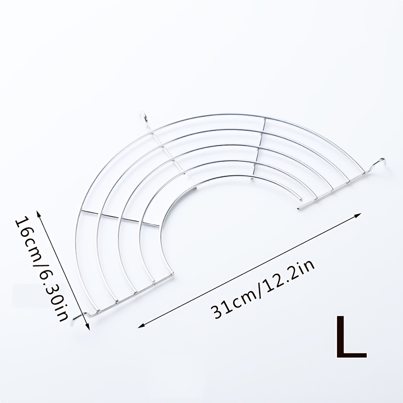 dropship 1pc; 304 Stainless Steel Semi-circular Oil Draining Rack; BBQ Frying Rack; Kitchen Steaming Rack; Oil Filter Insulation Rack