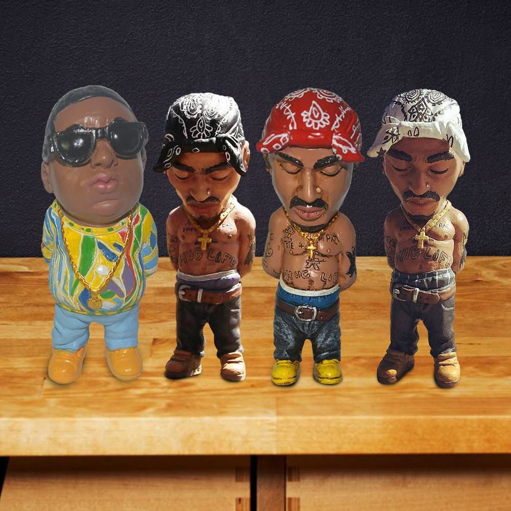 dropship Gift for Hip Hop Lover Figurines Alkyne Legend Commemorative Resin Figurines Ornament Handmade The Late Rap Music Star Sculpture