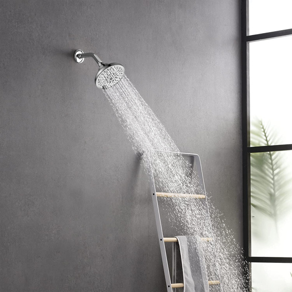dropship 6 Spray Settings High Pressure Shower Head 5" Rain Fixed Showerhead - Chrome Adjustable Shower Head with Anti-Clogging Nozzles; Low Flow Easily Installation