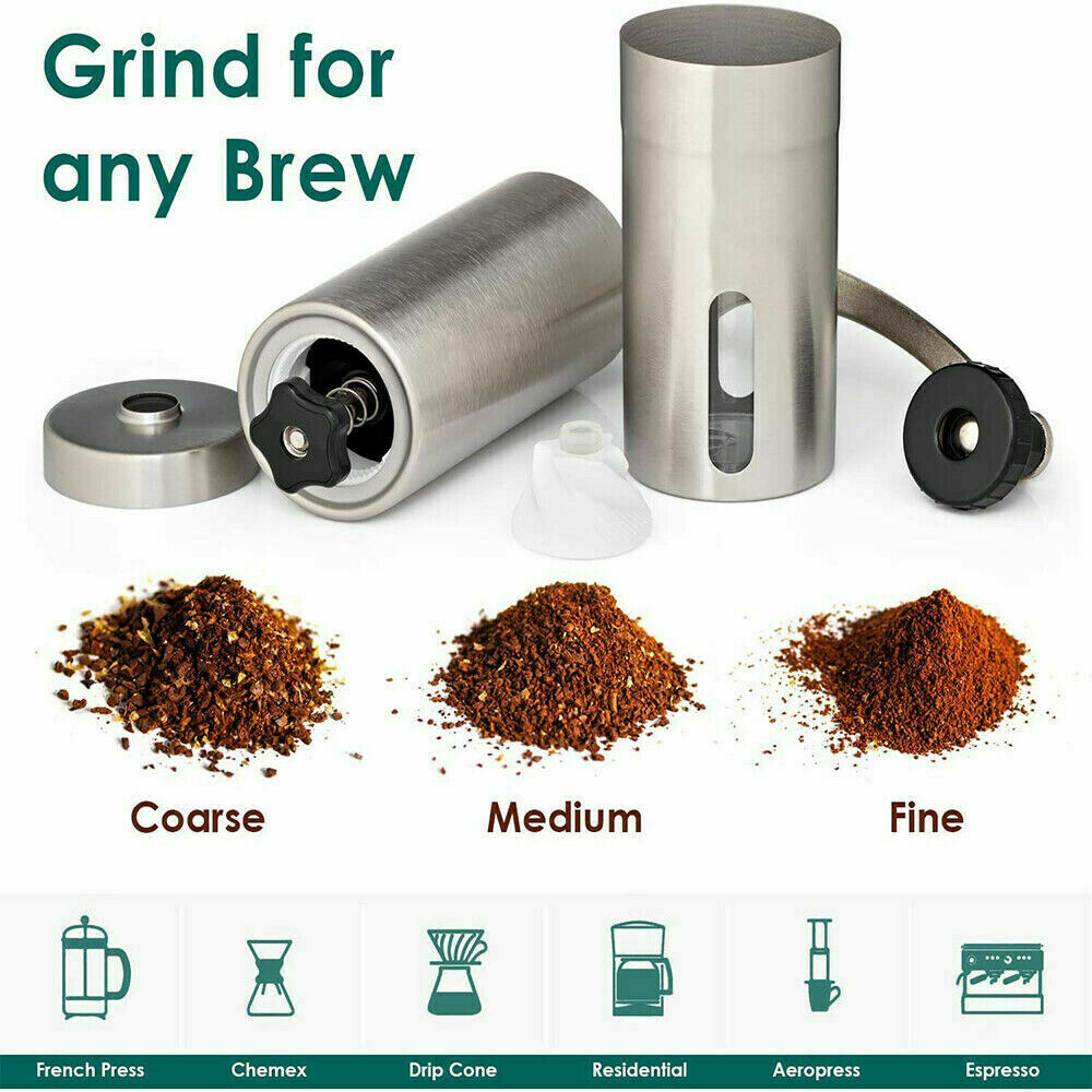 dropship Portable Home Manual Coffee Grinder Stainless Steel with Ceramic Burr Bean Mill