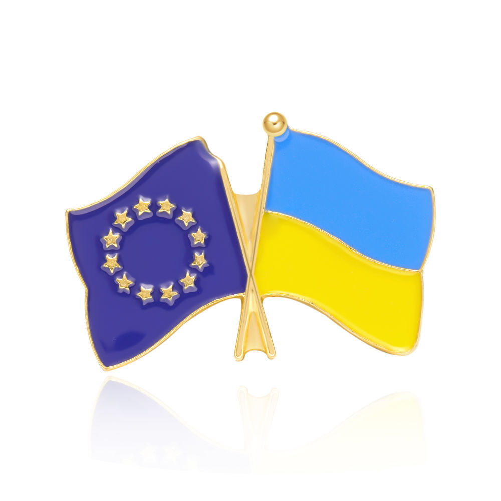 dropship Personality Ukraine Flag Brooch For Women Men Ukrainian National Map Blue Yellow Pins Patriotic Badges Coat Dress Lapel Jewelry