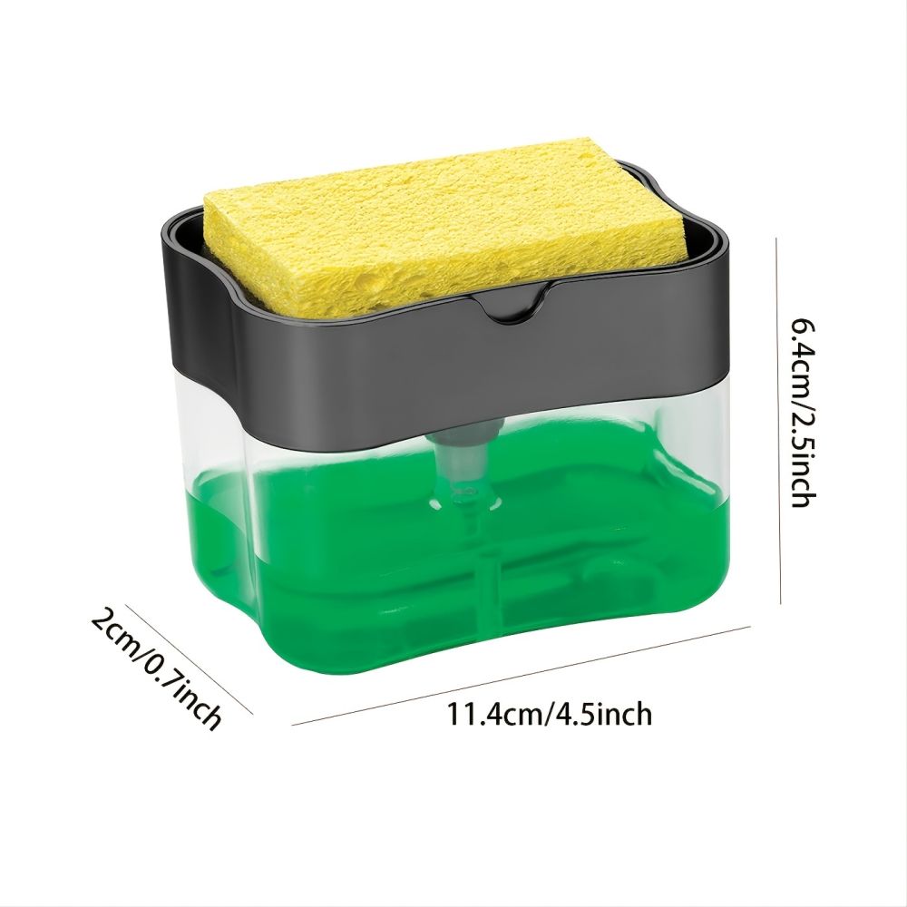 dropship 1pc Dish Soap Dispenser And Sponge Holder; Metallic Silvery For Kitchen Sink; No Sponge; 4.5in*2.5in*0.7in; 0.37lb