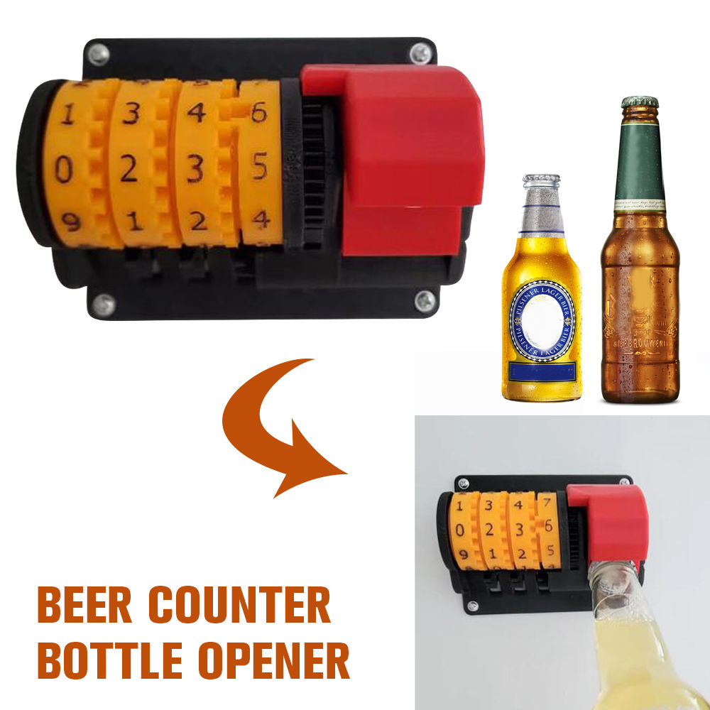 dropship Creative Counter Bottle Opener Wall Mounted Beer Can Opener with Precise Numbers for Kitchen Club Bar Restaurant Drinking Gadget