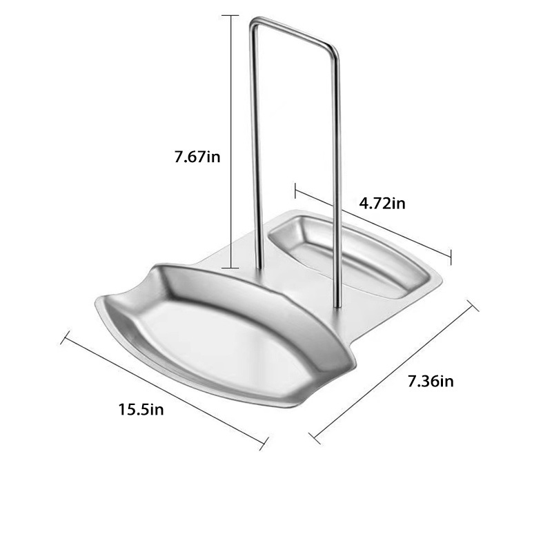 dropship 1pc/Pack; Hole-Free Stainless Steel Seated Pot Lid Holder; Cutting Board Spoon Shelf