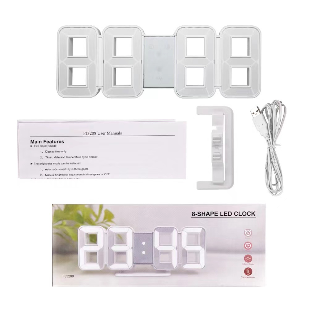 dropship 1pc 3D LED Digital Clock; Bedroom LED Clock For Home Decor