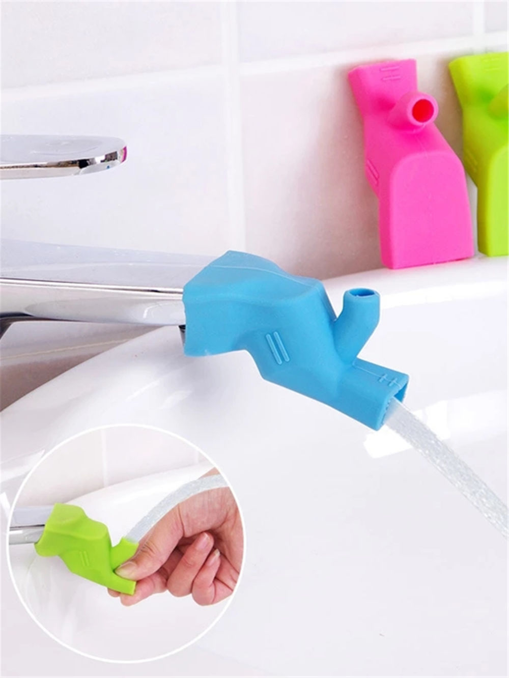 dropship Silicone Faucet Extender; 1pc/3pcs Silicone Bathroom Sink Faucet Extender For Baby Kids Hand Washing