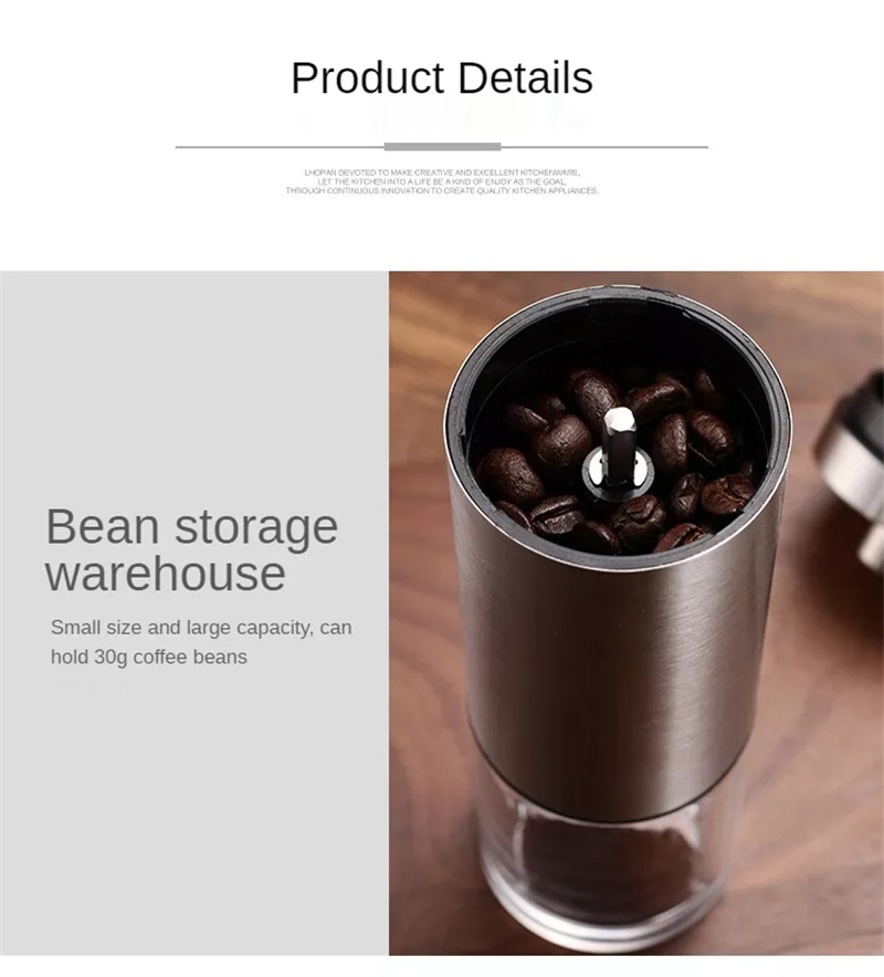 dropship Manual Coffee Grinder Stainless Steel Hand Adjustable Steel Core Burr For Kitchen Portable Coffee Mills Coffee Espresso Press