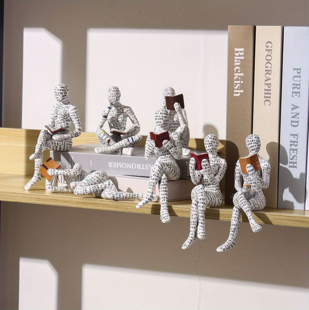 dropship 1pc Reading Figures Crafts, Resin Reading Women Sculpture Tabletop Desktop Ornaments, Gifts For Home Study Room Garden Decor Room Decor