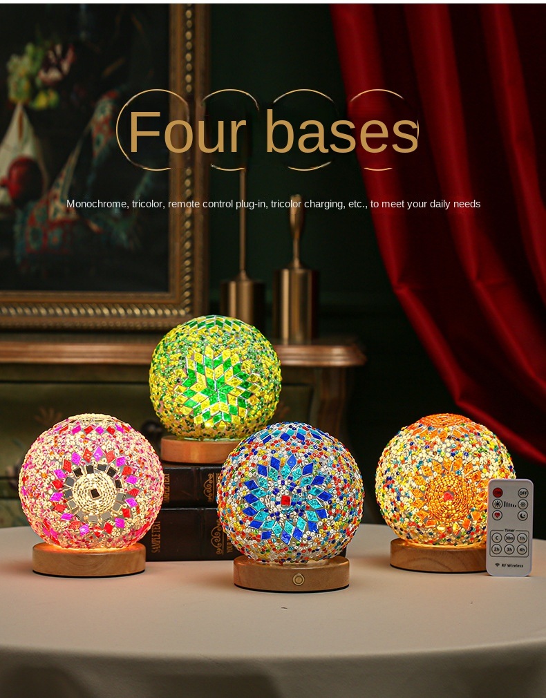 dropship 3 Color Changing Night Light RGB Remote Control Dimmable Lamp Portable Table Bedside Lamps USB Rechargeable Night Lamp