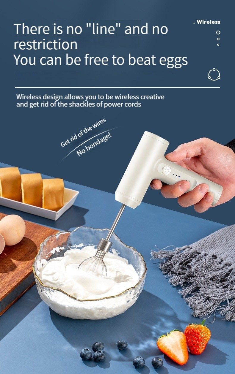 dropship Wireless Electric Food Mixer Portable 3 Speeds Egg Beater Baking Dough Cake Cream Mixer Kitchen Tools