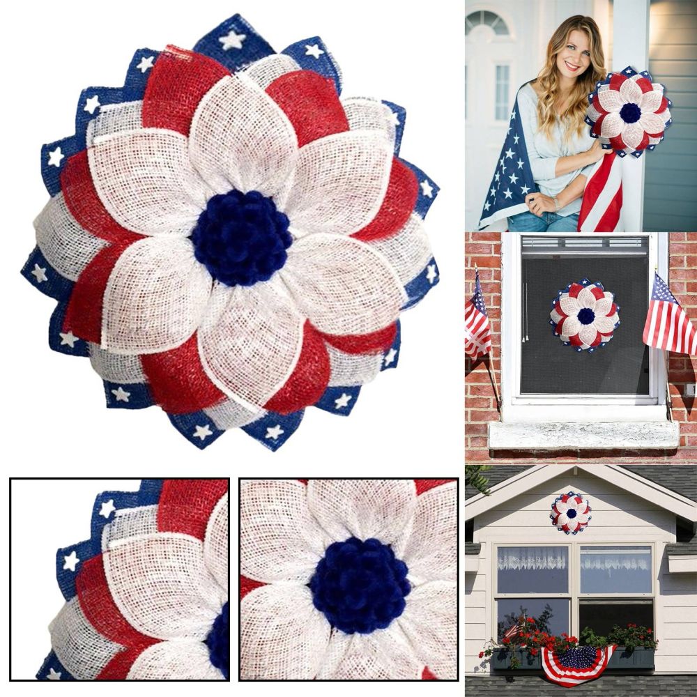 dropship Wreaths for Front Door Modern Ndependence Day Wreath Patriot Wreath American Flag Red New Year Lights Fall Wreath with Pumpkins