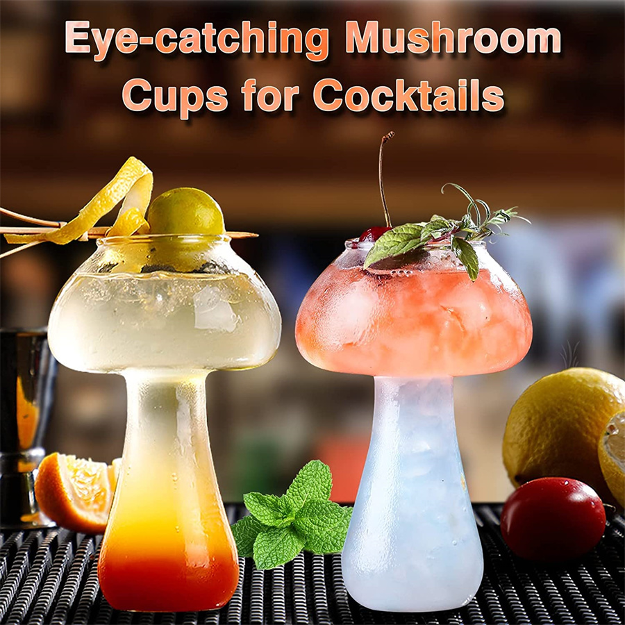 dropship 2pcs; Mushroom Cocktail Glass Wine Champagne Cocktail