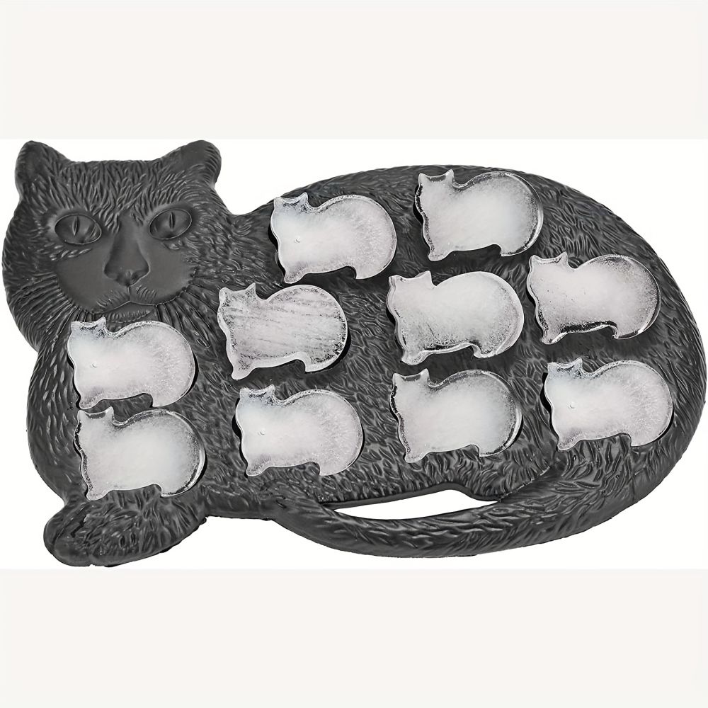 dropship 1pc Cat Shaped Silicone Ice Cube Tray And Mold- 9 Cavities - Fun & Cute Animal Replica Mold