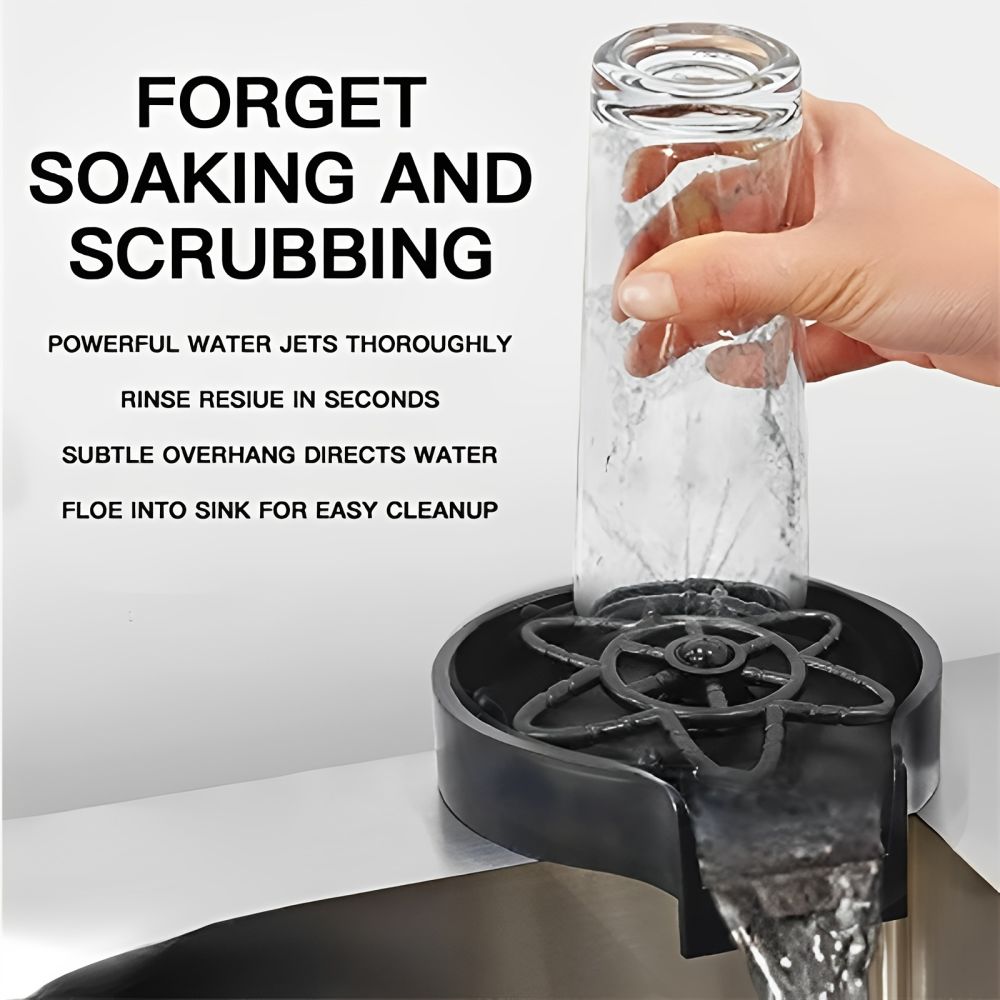 dropship 1pc Glass Rinser For Kitchen Sink; Bottle Cup Washer For Sink Attachment; Kitchen Bar Sink Cleaner; Bottle Washer; Kitchen Sink Automatic Flushing Device